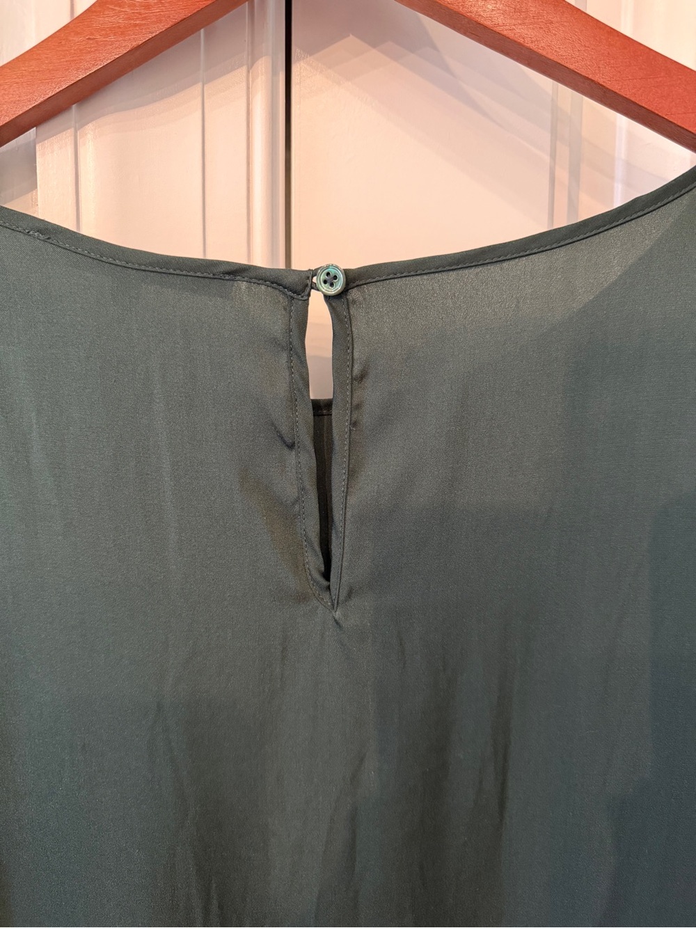 Quince Silk T-Shirt Dress XL Forest Green Short Sleeve - Picture 5 of 6